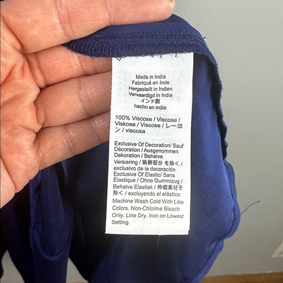 NEW J. Crew Smocked Midi Dress Blue Medium Flowy Adjustable Straps Fit & Flare - Picture 13 of 16